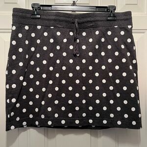 Banana Republic Grey and White Polka Dot Mini Skirt